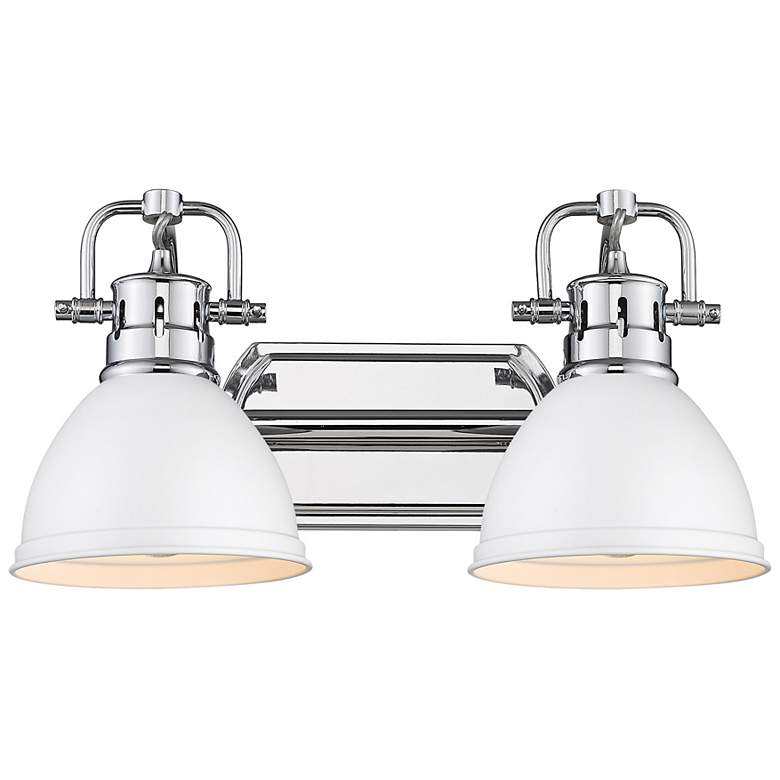 Image 3 Duncan 16 1/2" Wide Chrome and Matte White 2-Light Bath Light more views