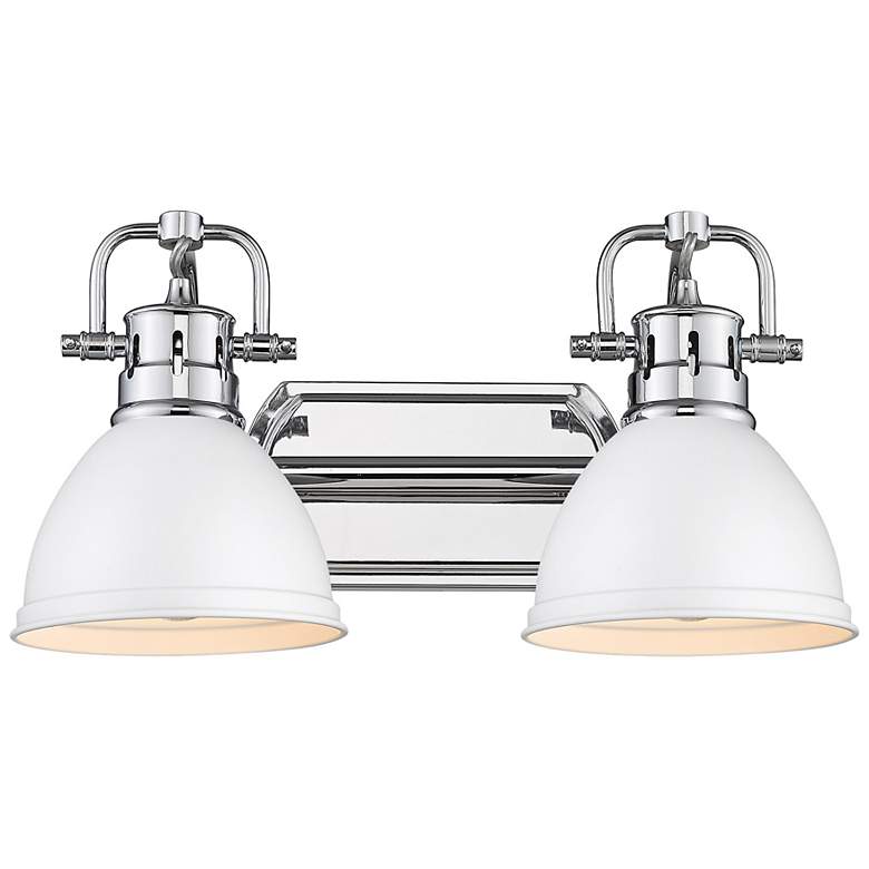 Image 3 Duncan 16 1/2 inch Wide Chrome and Matte White 2-Light Bath Light more views