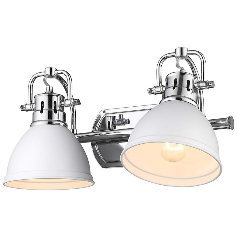 Image 4 Duncan 16 1/2" Wide Chrome and Matte White 2-Light Bath Light more views