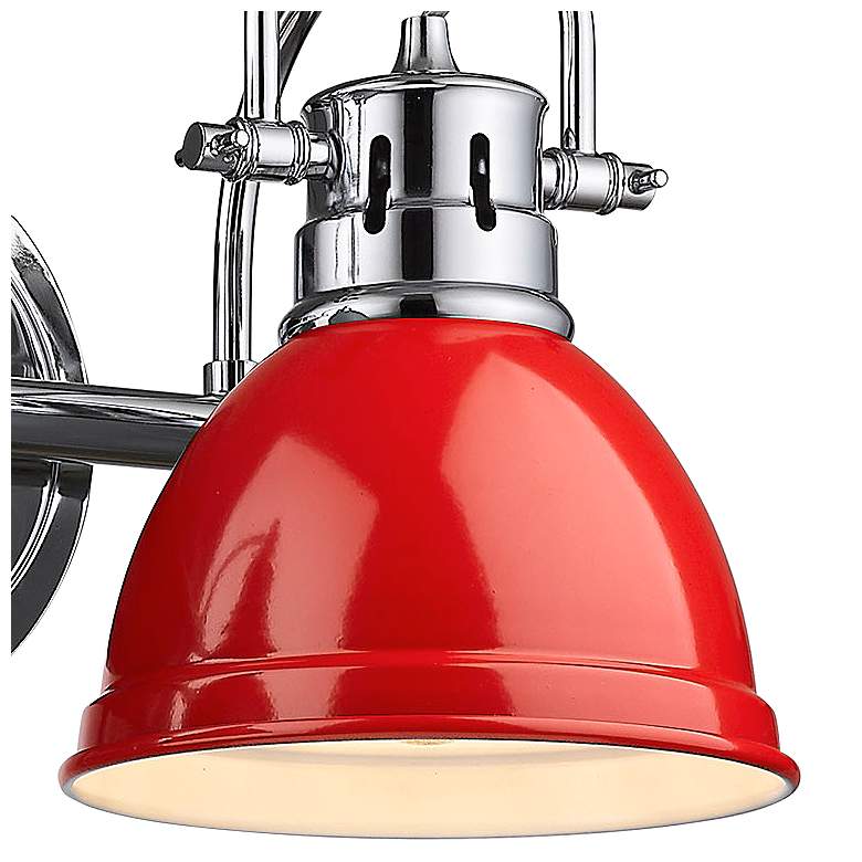 Image 3 Duncan 16 1/2 inch Wide Chrome and Red 2-Light Bath Light more views