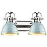 2_Duncan 16 1/2" Wide Chrome and Seafoam 2-Light Bath Light