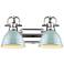 Duncan 16 1/2" Wide Chrome and Seafoam 2-Light Bath Light