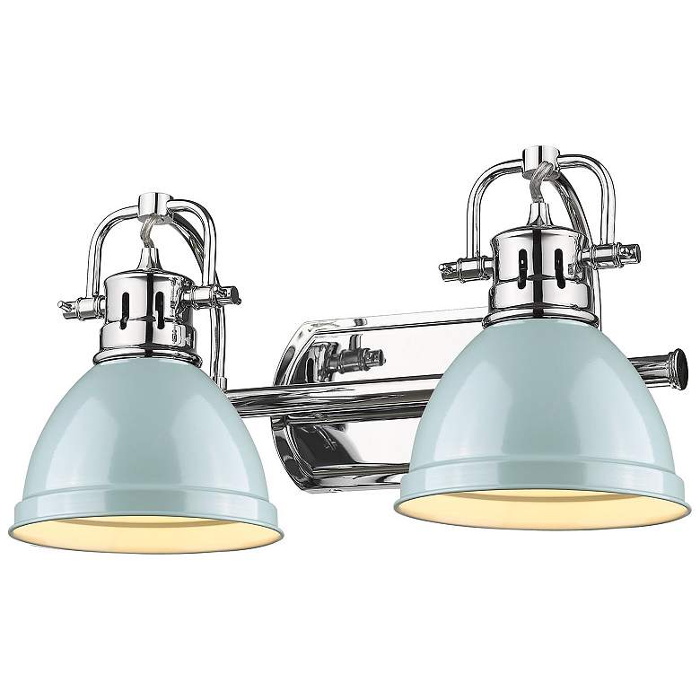 Image 3 Duncan 16 1/2" Wide Chrome and Seafoam 2-Light Bath Light more views