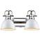 Duncan 16 1/2" Wide Chrome and White 2-Light Bath Light