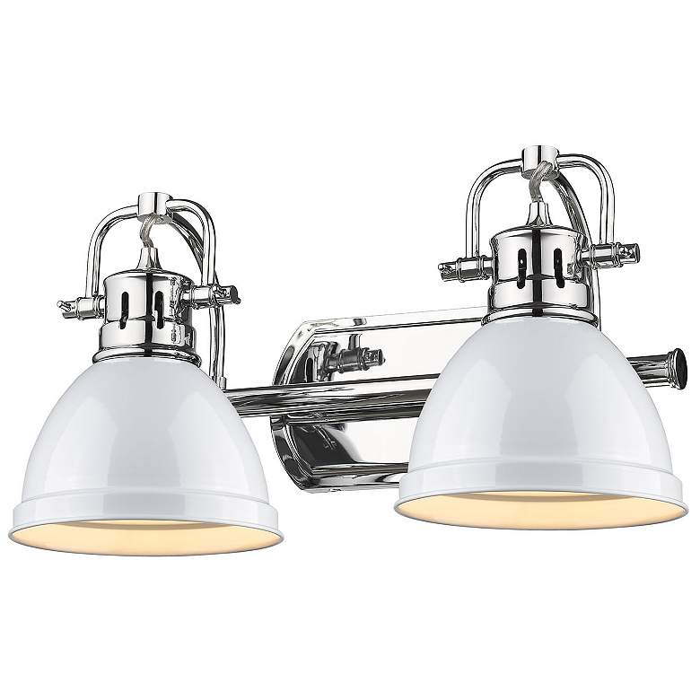 Image 3 Duncan 16 1/2" Wide Chrome and White 2-Light Bath Light more views