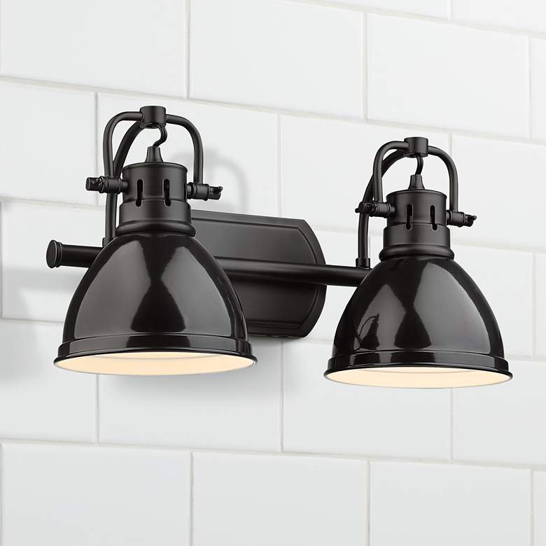 Image 1 Duncan 16 1/2" Wide Matte Black 2-Light Bath Light