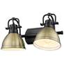4_Duncan 16 1/2" Wide Matte Black and Brass 2-Light Bath Light more views