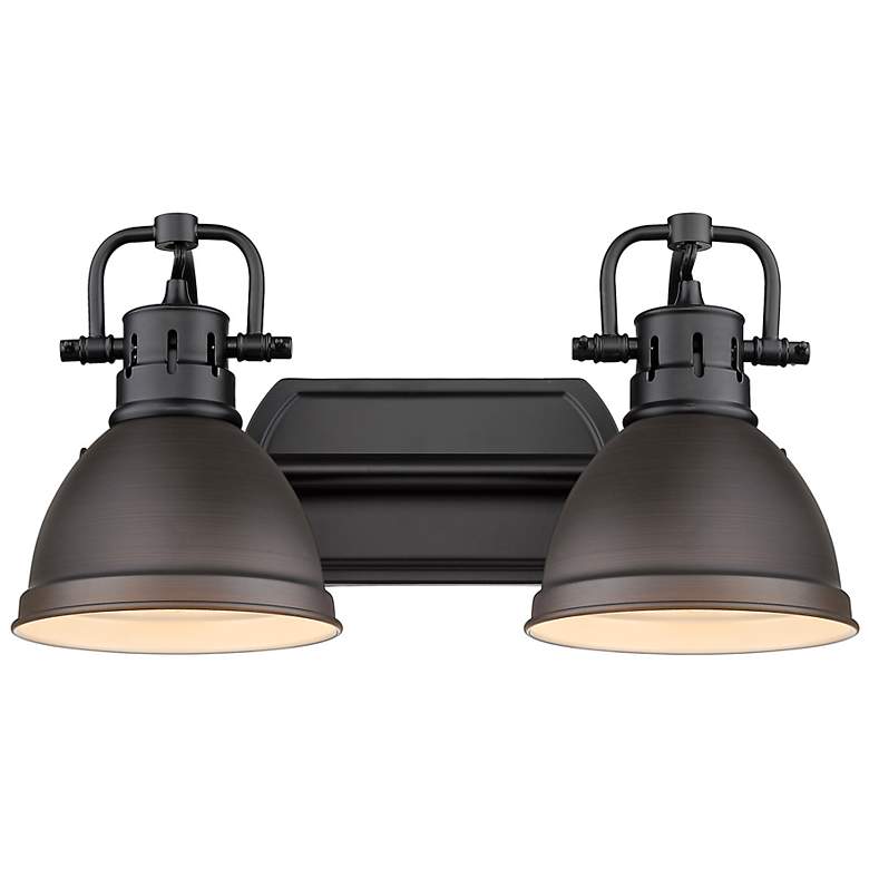 Image 3 Duncan 16 1/2" Wide Matte Black and Bronze 2-Light Bath Light more views