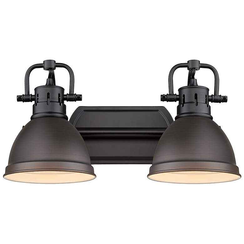 Image 3 Duncan 16 1/2 inch Wide Matte Black and Bronze 2-Light Bath Light more views