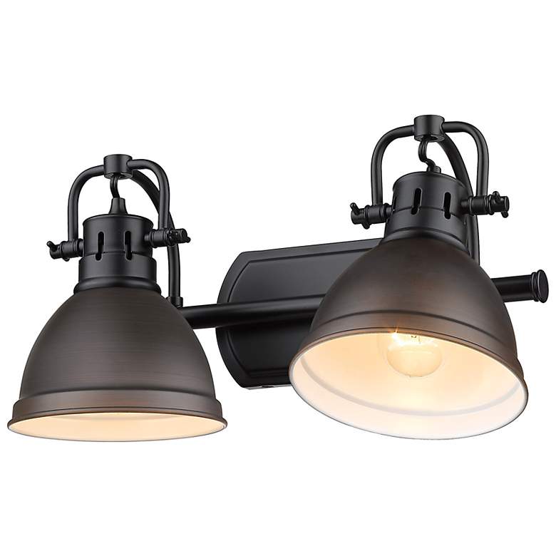 Image 4 Duncan 16 1/2" Wide Matte Black and Bronze 2-Light Bath Light more views