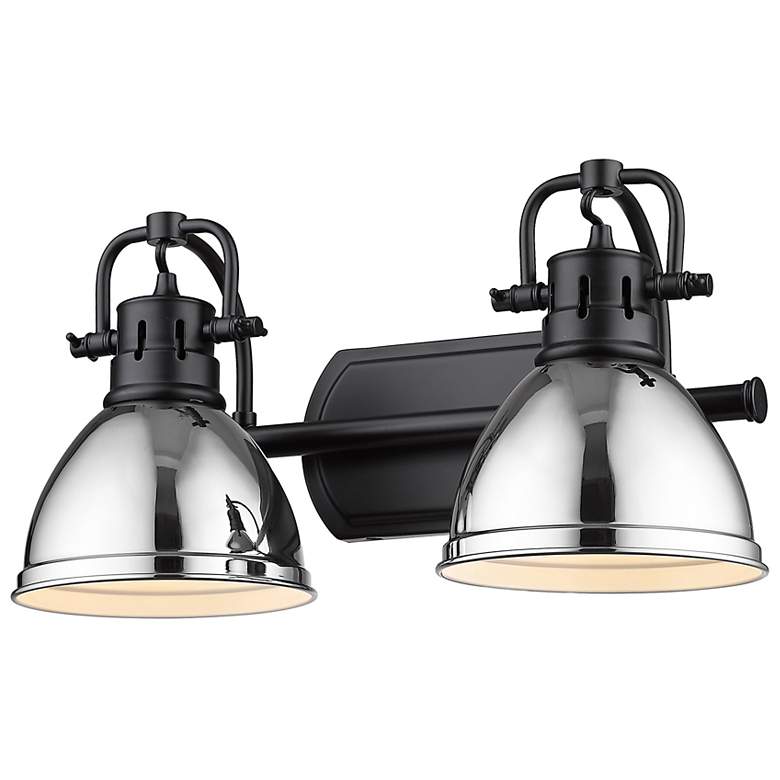 Image 2 Duncan 16 1/2" Wide Matte Black and Chrome 2-Light Bath Light