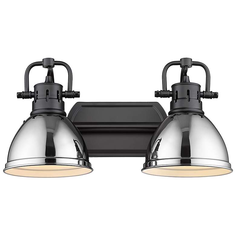 Image 3 Duncan 16 1/2" Wide Matte Black and Chrome 2-Light Bath Light more views