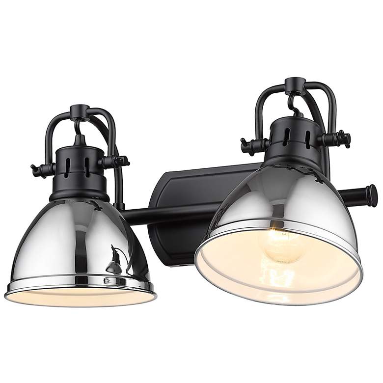 Image 4 Duncan 16 1/2" Wide Matte Black and Chrome 2-Light Bath Light more views