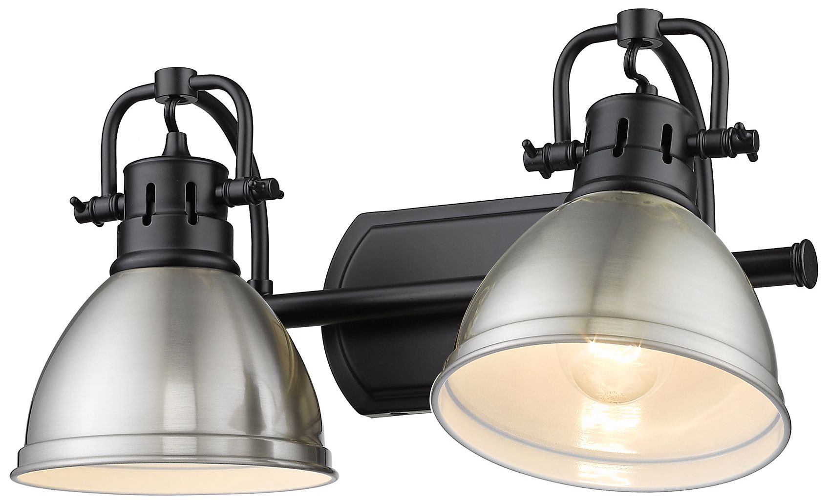 Image 4 Duncan 16 1/2" Wide Matte Black and Pewter 2-Light Bath Light more views