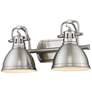 Duncan 16 1/2" Wide Pewter 2-Light Bath Light