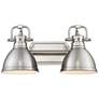 Duncan 16 1/2" Wide Pewter 2-Light Bath Light