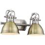 Duncan 16 1/2" Wide Pewter and Aged Brass 2-Light Bath Light