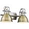Duncan 16 1/2" Wide Pewter and Aged Brass 2-Light Bath Light