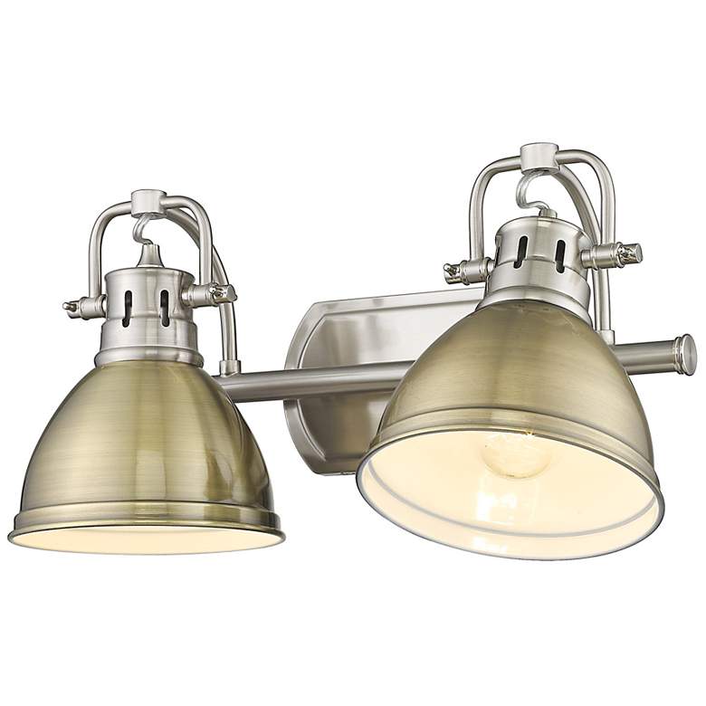 Image 4 Duncan 16 1/2" Wide Pewter and Aged Brass 2-Light Bath Light more views