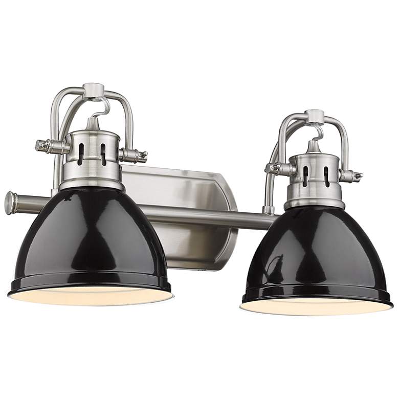 Image 2 Duncan 16 1/2 inch Wide Pewter and Black 2-Light Bath Light