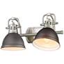 Thumbnail4 of Duncan 16 1/2" Wide Pewter and Bronze 2-Light Bath Light more views