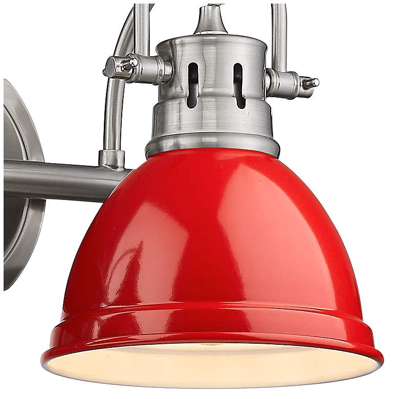 Image 3 Duncan 16 1/2 inch Wide Pewter and Red 2-Light Bath Light more views