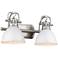 Duncan 16 1/2" Wide Pewter and White 2-Light Bath Light