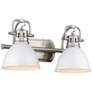 Duncan 16 1/2" Wide Pewter and White 2-Light Bath Light