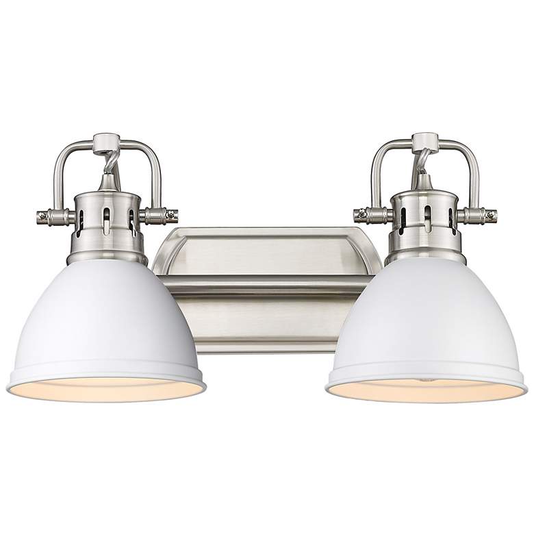 Image 3 Duncan 16 1/2 inch Wide Pewter and White 2-Light Bath Light more views