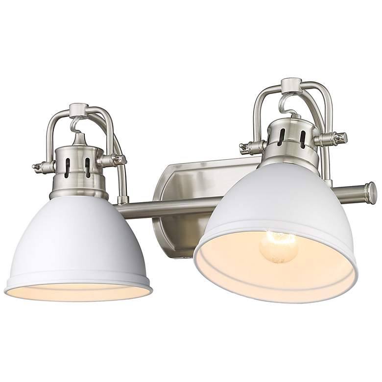Image 4 Duncan 16 1/2" Wide Pewter and White 2-Light Bath Light more views