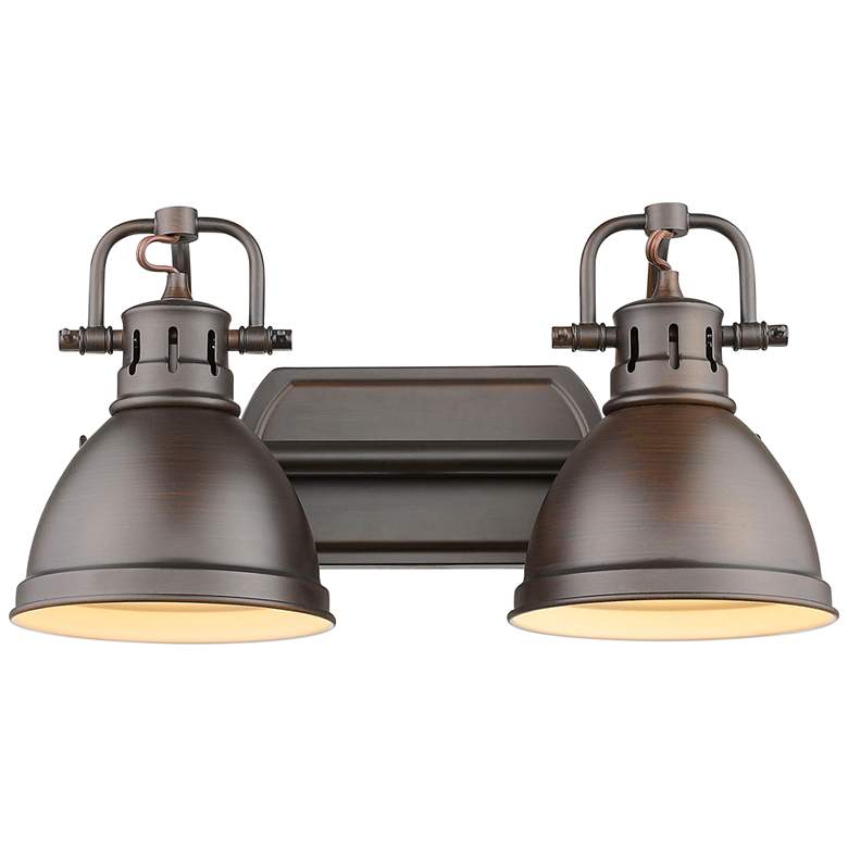 Image 1 Duncan 16 1/2 inch Wide Rubbed Bronze 2-Light Bath Light