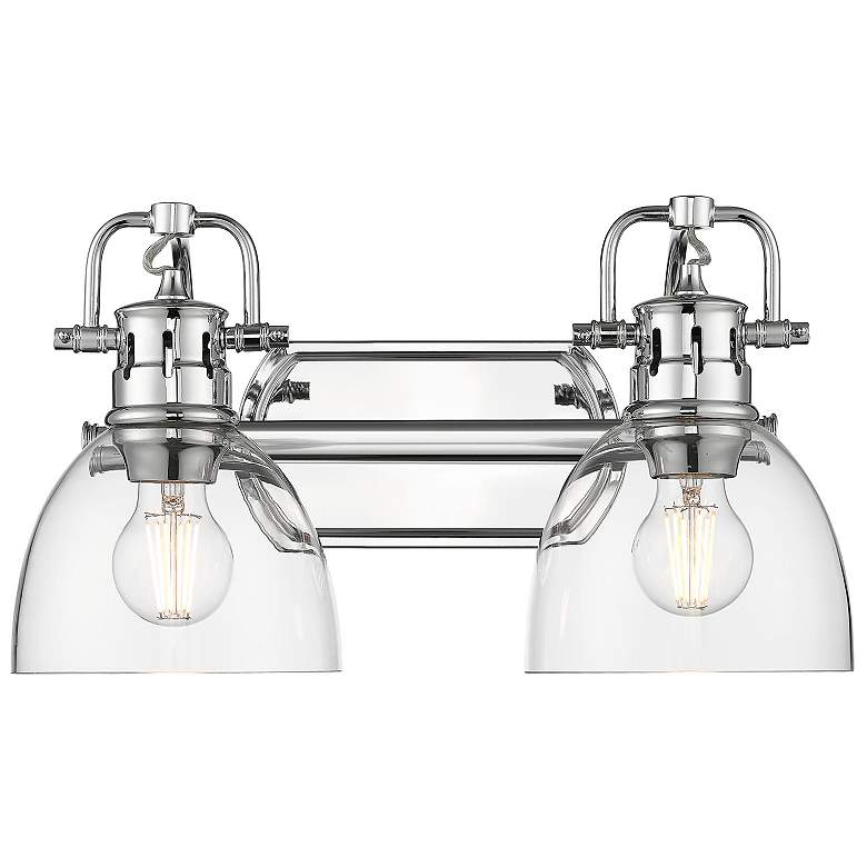 Image 1 Duncan 2-Light Bath Vanity in Chrome with Clear Glass