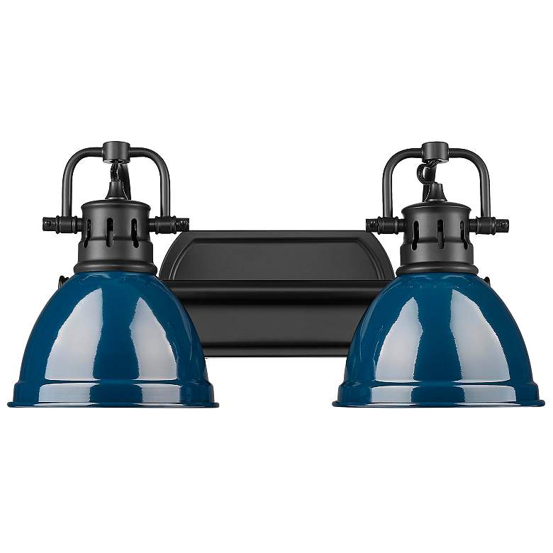 Image 1 Duncan 2-Light Bath Vanity in Matte Black with Matte Navy