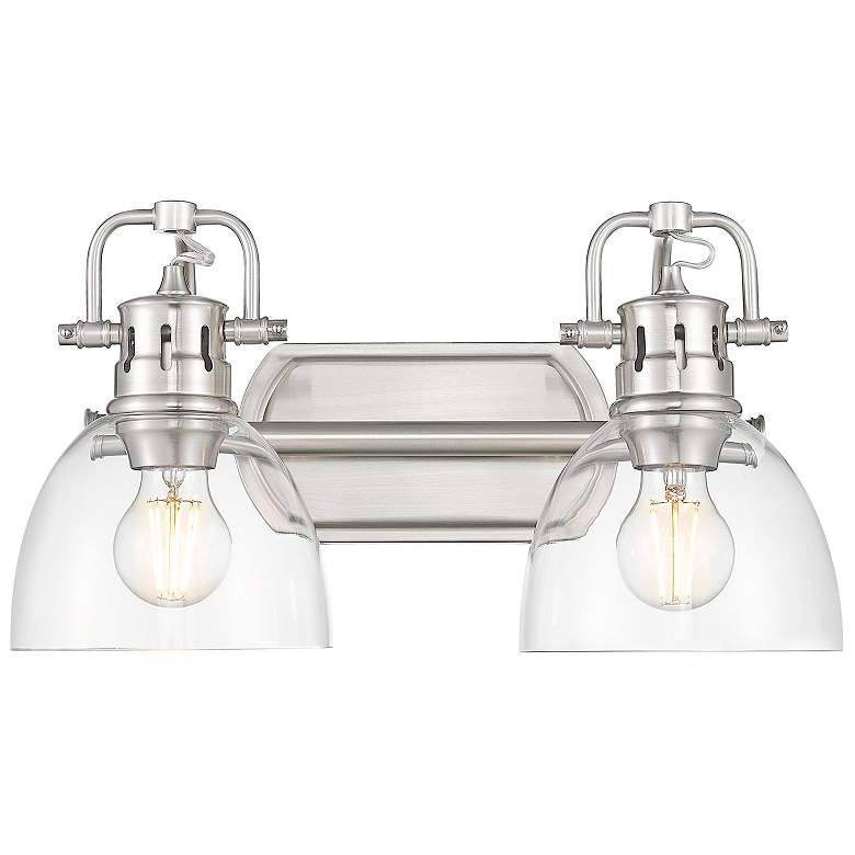 Image 1 Duncan 2-Light Bath Vanity in Pewter with Clear Glass