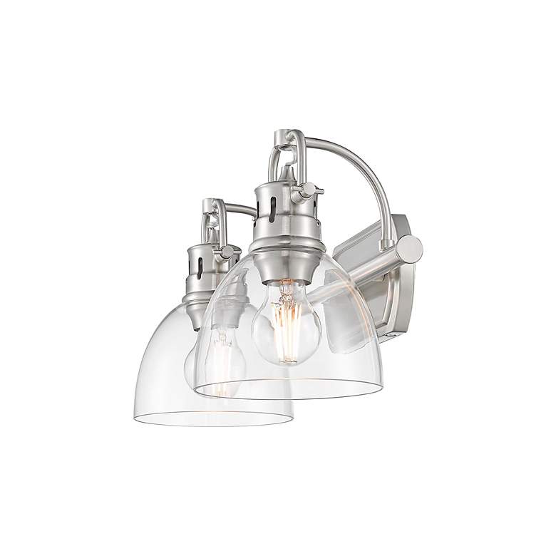Image 2 Duncan 2-Light Bath Vanity in Pewter with Clear Glass more views
