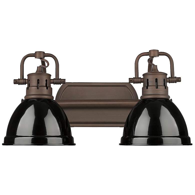 Image 1 Duncan 2-Light Bath Vanity in Rubbed Bronze with Black