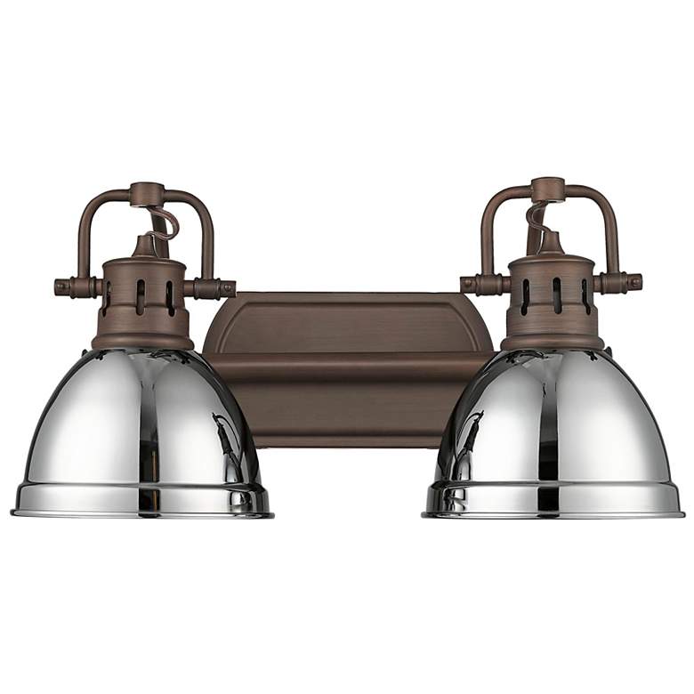Image 1 Duncan 2-Light Bath Vanity in Rubbed Bronze with Chrome