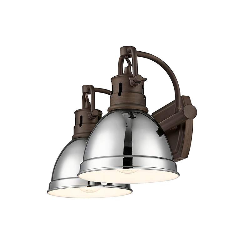 Image 2 Duncan 2-Light Bath Vanity in Rubbed Bronze with Chrome more views