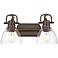 Duncan 2-Light Bath Vanity in Rubbed Bronze with Clear Glass
