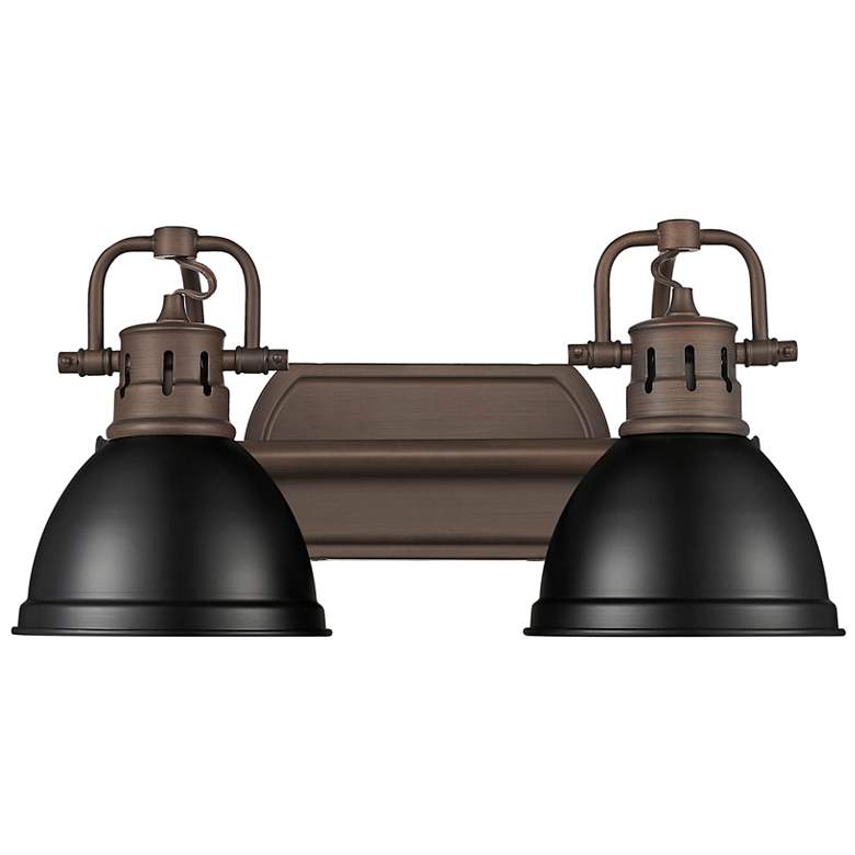 Image 1 Duncan 2-Light Bath Vanity in Rubbed Bronze with Matte Black