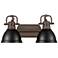 Duncan 2-Light Bath Vanity in Rubbed Bronze with Matte Black