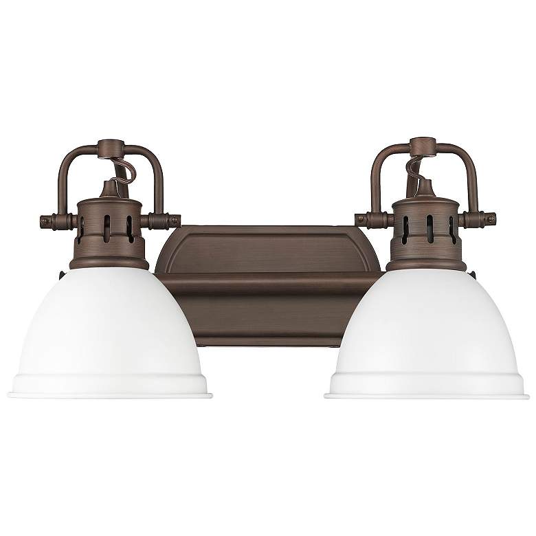 Image 1 Duncan 2-Light Bath Vanity in Rubbed Bronze with Matte White