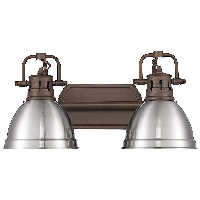 Image 1 Duncan 2-Light Bath Vanity in Rubbed Bronze with Pewter