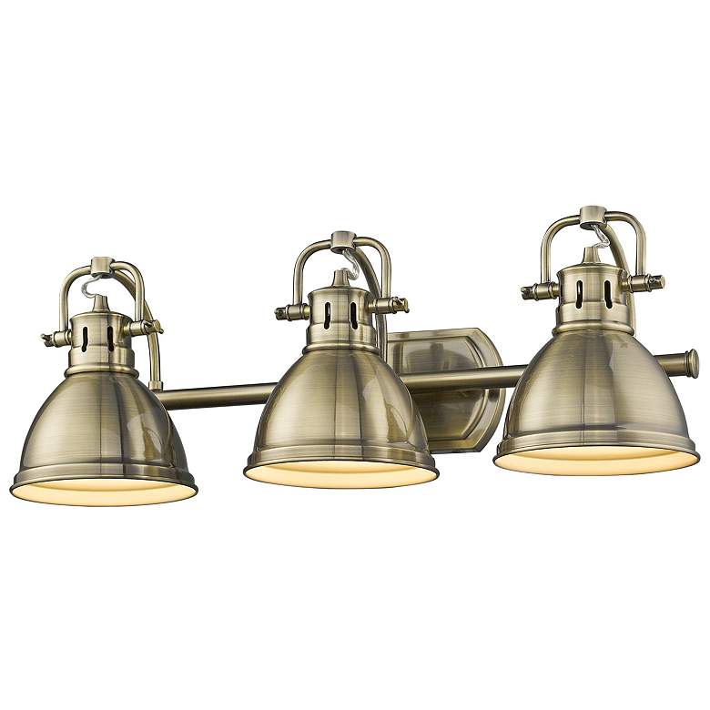 Image 1 Duncan 24 1/2" Wide 3-Light Vanity Light in Aged Brass