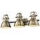 Duncan 24 1/2" Wide 3-Light Vanity Light in Aged Brass