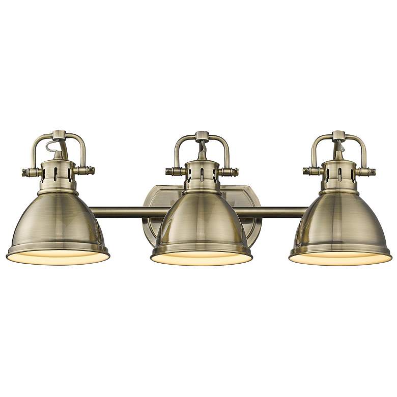 Image 2 Duncan 24 1/2" Wide 3-Light Vanity Light in Aged Brass more views