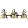 2_Duncan 24 1/2" Wide 3-Light Vanity Light in Aged Brass more views