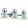 Duncan 24 1/2" Wide 3-Light Vanity Light in Chrome with Seafoam