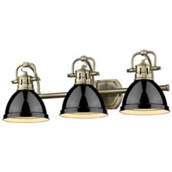 Duncan 24 1/2" Wide Aged Brass 3-Light Bath Light with Black