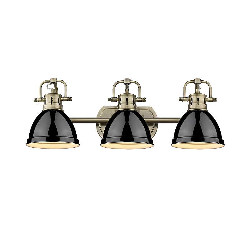 Image 2 Duncan 24 1/2" Wide Aged Brass 3-Light Bath Light with Black more views
